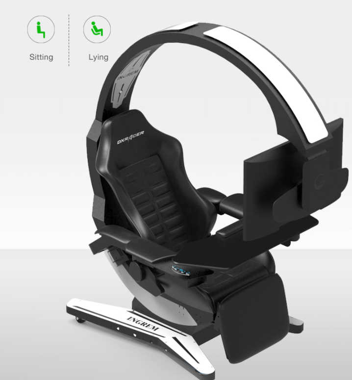 GHẾ CHƠI GAME GIẢ LẬP INGREM CODING POD T7 WHITE-BLACK có thiết kế độc đáo